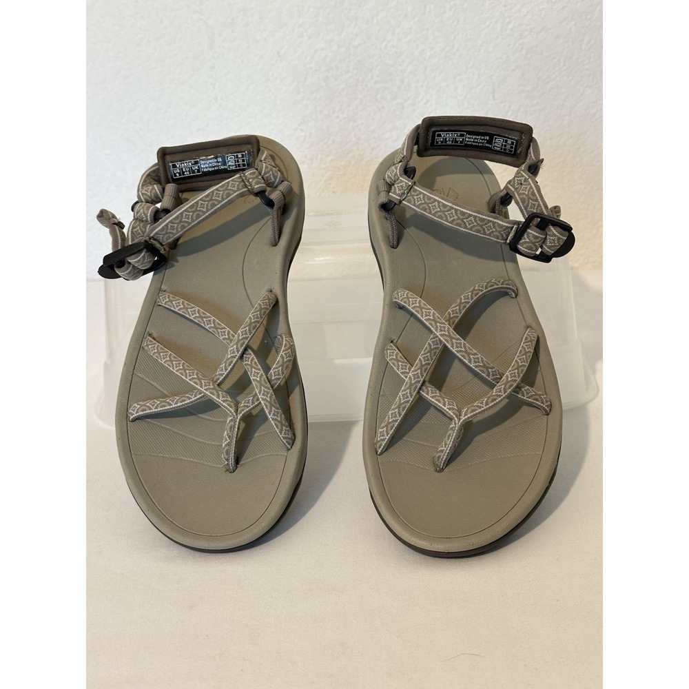 Viakix Samara Walking Hiking Sandals Womens 9 Taupe Brown Strappy